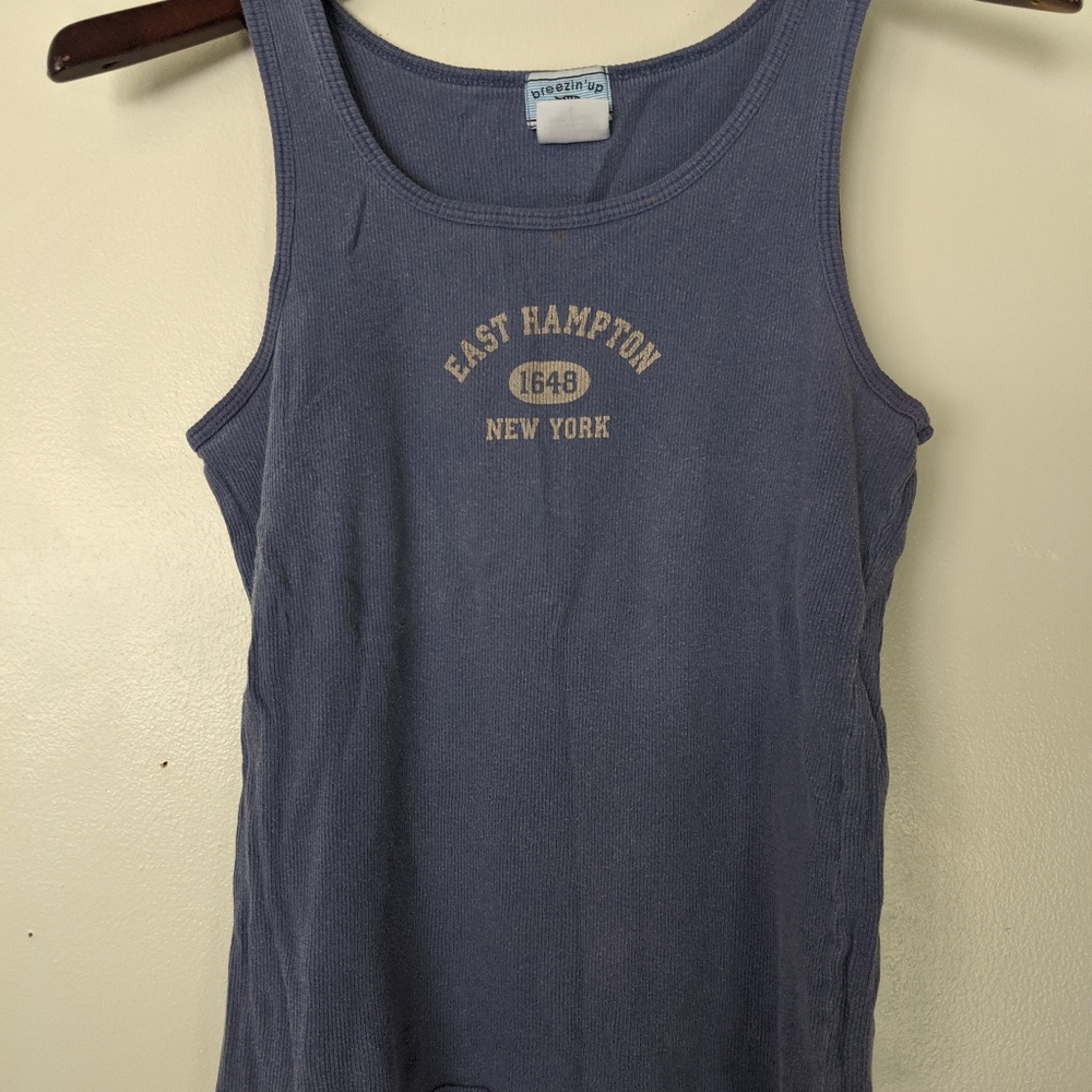 East Hampton blue tank top size large